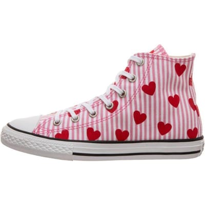 Converse Comfortabele Veelzijdige High-Top Canvas Schoenen Kindersneakers Roze Gestreept Hart 663993C 37.5 gray