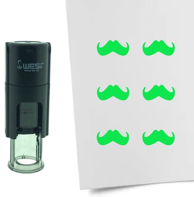 CombiCraft Stempel Snor 10mm rond - groene inkt