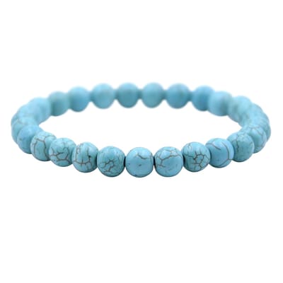 Montebello Armband Lacy Blue - Kralen Blue Turquoise - 8mm - Genezend - Rek