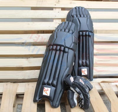 Cricket Slagset - Batting Pads - Sport Bescherming - Ademend Ontwerp - One Size - Zwart