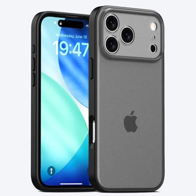 Mobiq - Frosted Rugged Bumper Hoesje geschikt voor iPhone 17 Pro Max - zwart
