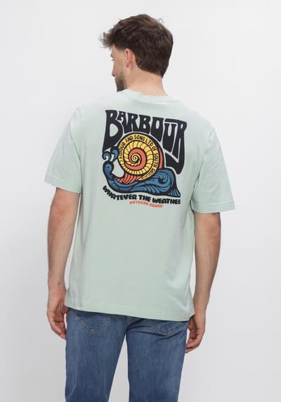 BARBOUR Frome Relaxed Graphic Polo's & T-shirts Heren - Polo shirt - Mint - Maat XL