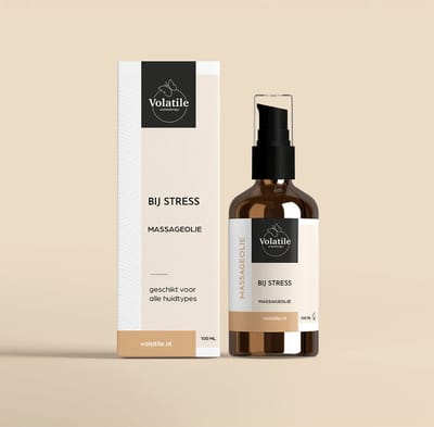 Volatile Massageolie bij stress glas met pomp 100 Milliliter