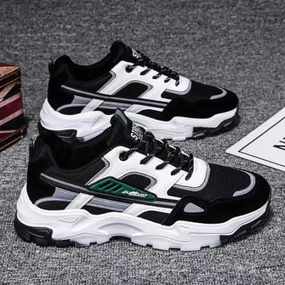 Oulylan Heren Ademende Mesh Hardloopsneakers Hardloopschoenen Antislip Sport Hardloopschoenen Heren Mode Sport Outdoor Schoenen 39 black