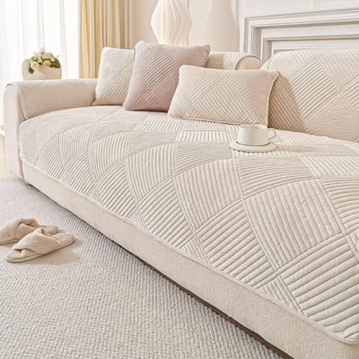 HEZIVO® Zetelovertrek - Bankhoes - Zetelbeschermer - 3-Zits - Beige
