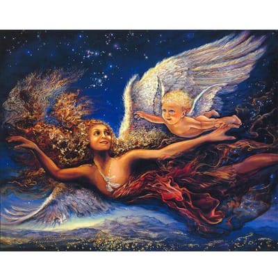 DIY 5D Diamant borduurwerk schilderij Cross Stitch Kit Angel Moeder en Baby Home Decor Diaomond Mozaïek 20X30CM gray