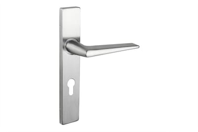 Lavuzo deurkruk Modena RVS met rechthoekig schild PC72 | Per set | Rvs deurkruk