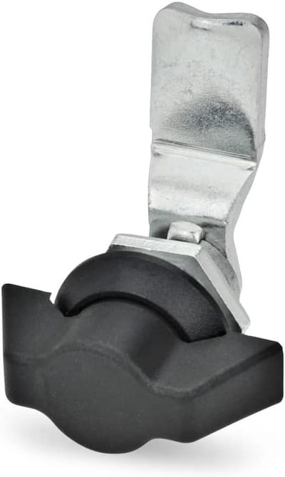 Sluiting met bediening - Draaigrendel hendel - Kasten sluiten - Met kunststof knop - 20 mm afstand - Zwart