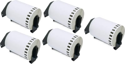 Label Tape Geschikt voor Brother DK-22243 | 102 mm x 30,48 m | Zwart op Wit - 5 stuks - Geschikt voor: QL-500 QL-550 QL-560 QL-570 QL-580N QL-650TD QL-1050N QL-1060N QL-700 QL-710W QL-720NW QL-800 QL-810W QL-820NW TD-2130N QL-600 QL-1100 QL-1110