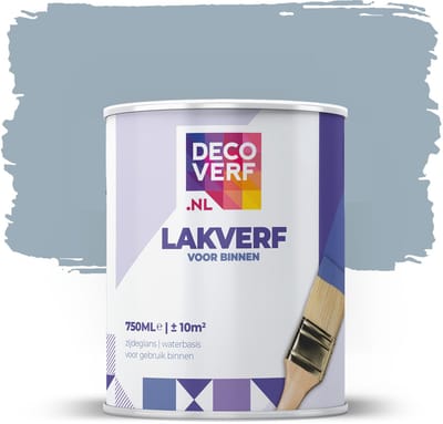 Decoverf lakverf poederblauw, 750ml