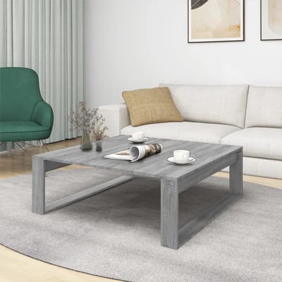 vidaXL - Salontafel - 100x100x35 - cm - bewerkt - hout - grijs - sonoma - eikenkleurig