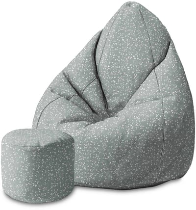 DreamRoots Velvet Zitzak voor Volwassenen – Luxe Beanbag met Voetsteun en Afneembare Hoes – Inclusief Vulling – 80x80x120 cm - Simple Floral