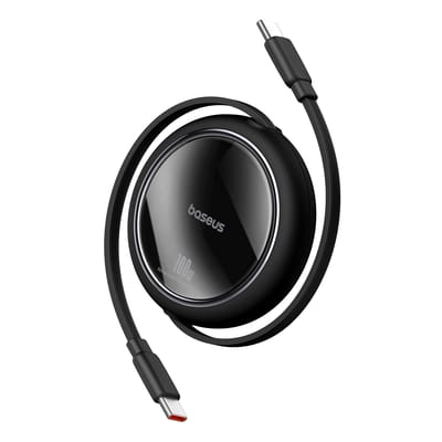 Baseus - Free2Draw - Mini USB-C - USB-C 100W 1m intrekbare kabel - zwart