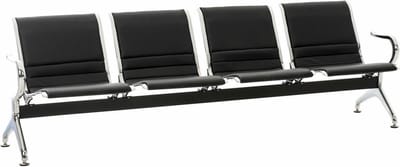 CLP Wachtbank Frankfurt - Stalen Frame - Lederlook - zwart