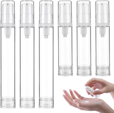 Airless pompdispensers set van 6 - 10 ml en 15 ml - Draagbare crèmedispensers voor cosmetica