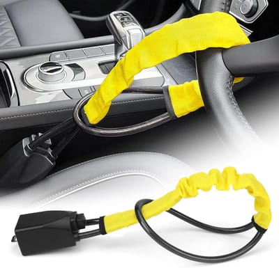 Diefstalbeveiliging Stuurslot Autoslot Universeel Zware Belasting 2 Sleutels (Geel) Stuurslot auto