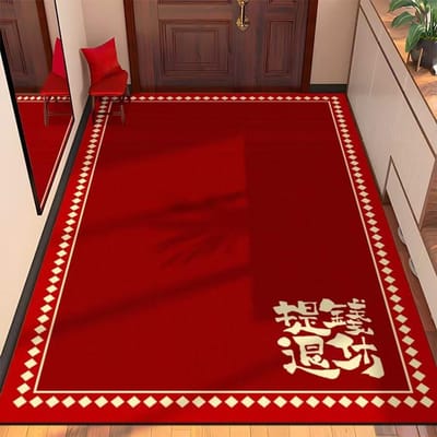 Paillasson Sens Avancé Nouveau Chinois Gratte-Saleté Paillasson Ménager Résistant à la Saleté Peut Être Coupé Paillasson Antidérapant 60 * 90CM [Crystal Fleece] brown