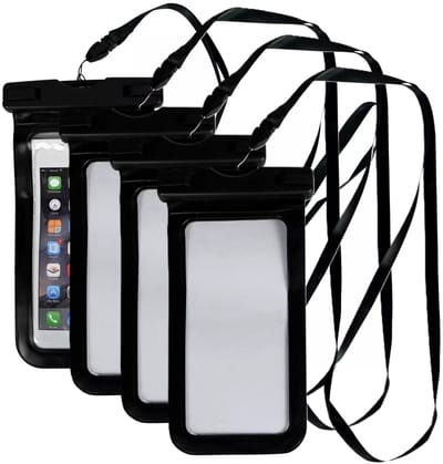 Benson Waterdichte telefoonhoes - 4x - meerdere ritsvakken - verstelbare riem - 18 x 14 cm - lichtgewicht - waterproof
