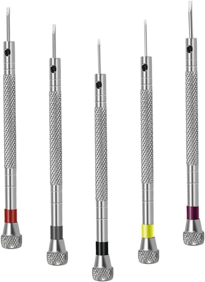 Schroevendraaier Set - Miniatuur Gereedschap - Precisie Reparatie - Antislip Handvat - 9.3 cm Lengte - Zilver
