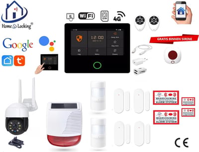 Draadloos alarmsysteem voor woning/camper/boot/caravan werkt met wifi en sim kaart en met spraakgestuurde apps. (Nederlands of Frans stem en tekst) ST01A-63