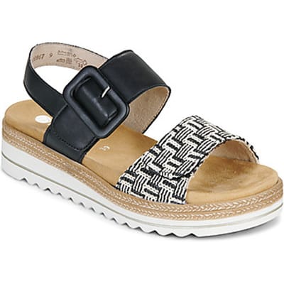 Remonte zwarte dames sandalen met print
