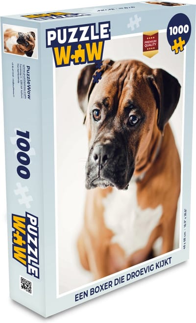 Puzzel Een Boxer die droevig kijkt - Legpuzzel - Puzzel 1000 stukjes volwassenen