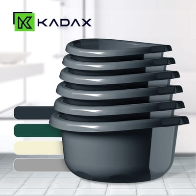 KADAX Kunststof kom, spoelbak in verschillende maten en kleuren, robuuste wasbak, universele kom, spoelbak voor badkamer, wasruimte (8 l, antraciet)