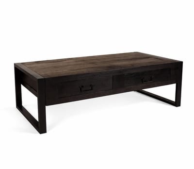 Salontafel industrieel mangohout Kai zwart 125cm side table duurzaam massief hout mango bijzettafel