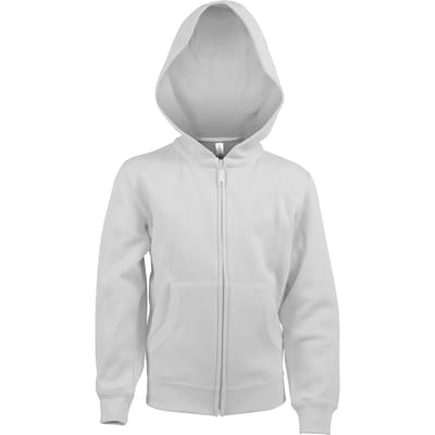 Kariban Kinder hooded sweater met rits K455 - White - 6/8 Y (6/8 ans)