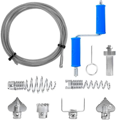 Dailygoods- Pijpreinigingsspiraal 5 m - Ontstoppingsveer - Ontstopper Afvoer - Gootsteenontstopper - Ontstopper Toilet - Schokbestendig