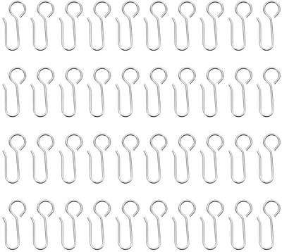 Dailygoods- Gordijn Haken 50 Stuks - Metalen Gordijn Haken - Roestvrij Staal - S-vormige Haken - Stevig en Duurzaam - Geschikt voor Gordijnroeden - Gordijnhaken