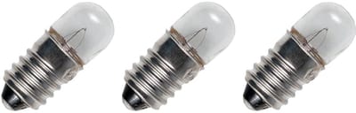 Signaallamp E10 2.2V 0.55W - 250 mAh - 3 stuks - T9 Gloeilamp Ø9mm - 23mm - 2500K - Dimbaar