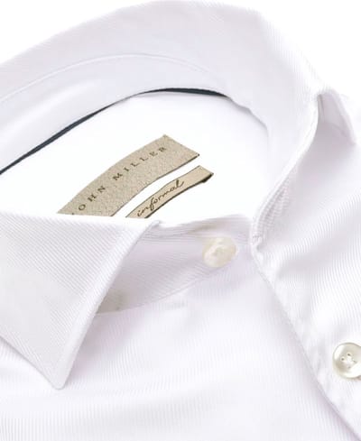 John Miller - Overhemd Wit John Miller Slim Fit Lange Mouw Overhemd Wit 5140075-910