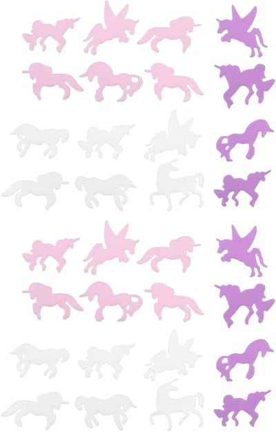 Home Deco Kids Glow in the dark Unicorn - 32x stuks - multi color - kinderkamer - decoratie
