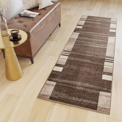 Tapiso Sari Tapijt Loper Bruin Woonkamer Rug Vloerkleed Maat- 90x650