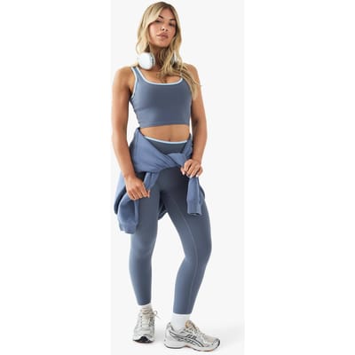 boohoo Dames DSGN Studio Sport Superzachte Legging met Contrast Piping en Hoge Taille | Blue | Maat: XS
