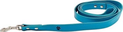 Turquoise Leren Hondenriem - Hondenriem Leer - Leren Leiband - Blauw - Blauwgroen - Twinkly Turquoise - Paw My God!