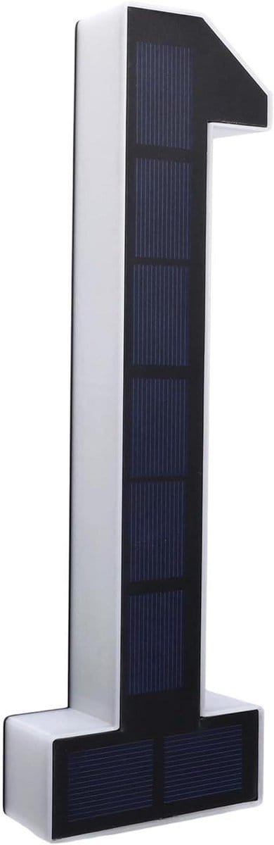 Huisnummer op Zonne-energie - Adresbord Verlicht - Duidelijke Adres Zichtbaarheid - Automatische Nachtverlichting - 9 Inch Hoogte - Zwart