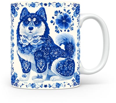 Mok Husky Beker voor koffie of tas voor thee, cadeau voor dierenliefhebbers, moeder, vader, collega, vriend, vriendin, kantoor, opa, oma, hond, kerst, sinterklaas, verjaardag