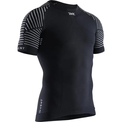 X-Bionic Invent 4.0 Lichtgewicht Sportshirt Korte Mouw Heren - Opal Zwart/Arctic Wit - Maat S