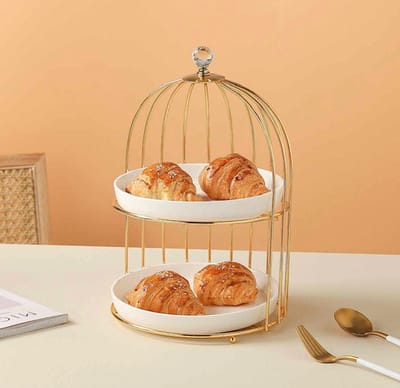 Luxe Serveerschaal Etagere Wit / Goud