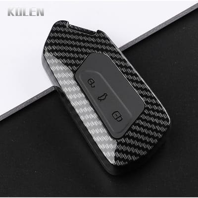 ABS Koolstofvezel Auto Sleutelhoes Cover Voor Vw Volkswagen Golf 8 Mk8 Skoda Octavia A8 Seat Leon Mk4 Camouflage gray