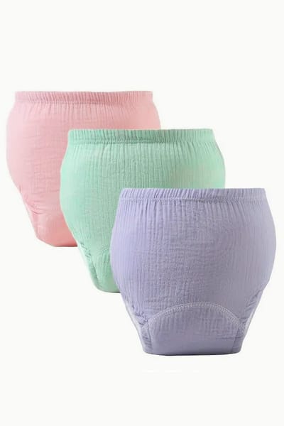 KIMU Oefenbroekjes Zacht Katoen Peuter - Maat 92 98 104 110 - 3 stuks - Meisje Zindelijkheidstraining Katoenen Wasbare Luiers Onderbroeken - Pastel Roze Lila Mintgroen