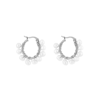 Bijoutheek Oorringen Oorring Parels Zilver