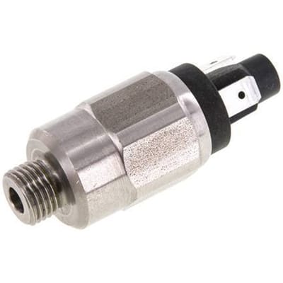 10 tot 70bar SPDT Roestvrij Staal Drukschakelaar G1/4'' 42VAC Platte Stekker - PSL-SC-U-10-70-OC-FP