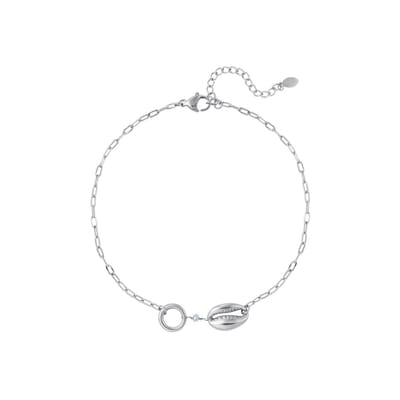 Ocean Glow Enkelband Zilver - Yehwang - Zilveren Enkelbandjes - Stainless Steel (verkleurt niet!) - Enkelband dames - Kerst cadeau - Sinterklaas cadeau - Valentijn - Moederdag - Enkelband voor tieners