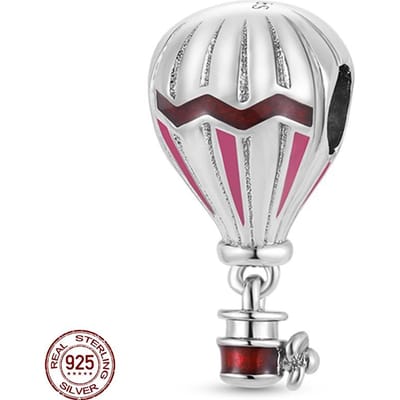 Kleurrijke heteluchtballon bedels kralen vrouwen 925 zilver vliegtuig huis bungelen fit armband ketting DIY sieraden markering gray