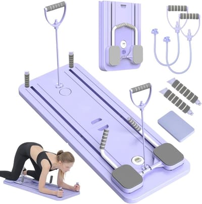 Pilates Trainingsbord - Reformer Board - Thuis Fitness - Zachte Terugslag - 106 x 41 cm - Paars