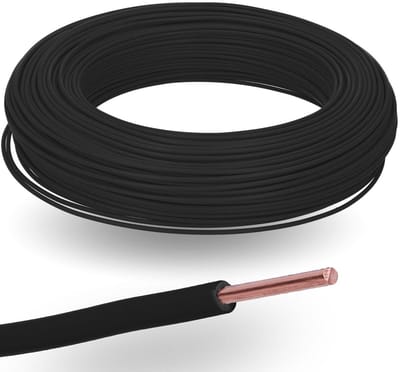 100 meter Kalitec H07V-U 1x2,5 mm² zwart in een kartonnen doos | Vlamvertragende PVC-draad met één ader en een doorsnede van 2,5 mm² | 450/750 VI-draad met één ader voor interne bedrading van machines en verlichting