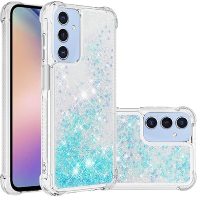Mocaa Samsung Galaxy A17 (5G) Valbestendig Glitter Hoesje Blauw